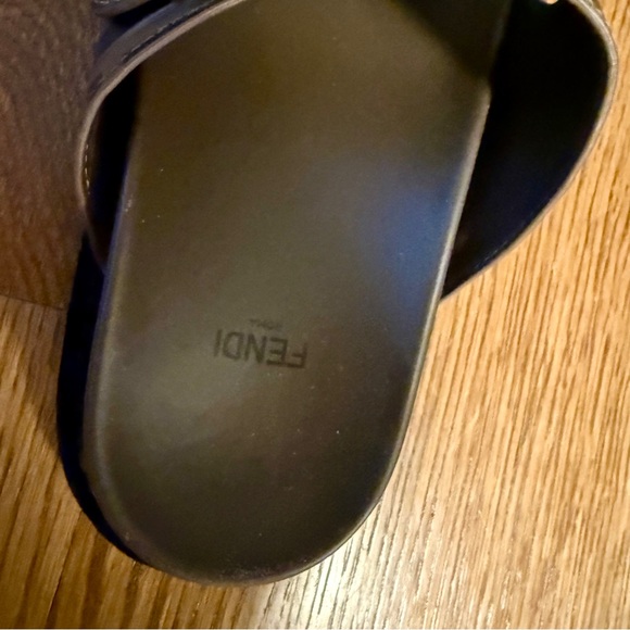 Fendi FF Brown Zucca Leather Slide Sandal - Picture 7 of 7